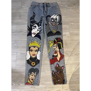 Gap Jeans 2 Long Womens Custom Disney Cruella Maleficent Frozen Wash Blue Denim